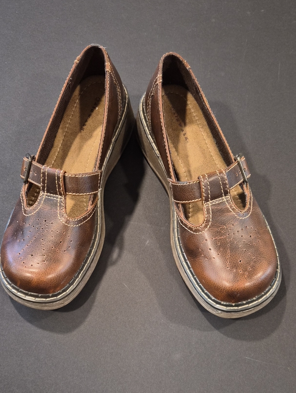 Airwalk Brown Leather T-Strap Shoes